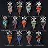 1690 Three-Phase Moon Seven Chakra Stone Resin Hexagonal Crystal Pendant Pendulum Cross-Border Jewelry