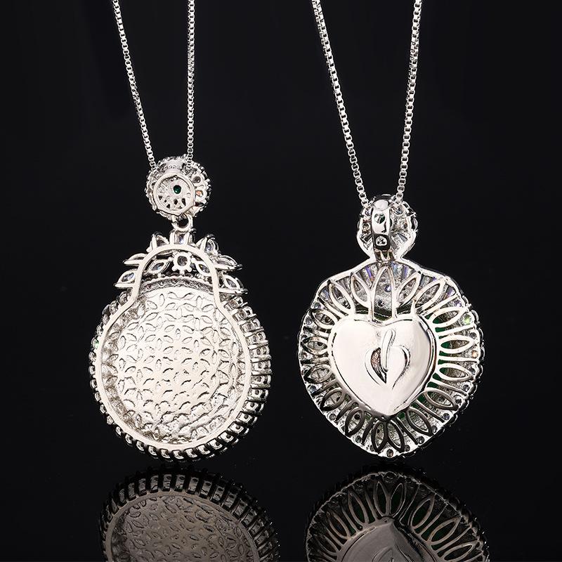 Jewelry Heart Pendant Chalcedony Necklace Birthday Gift Main Stone