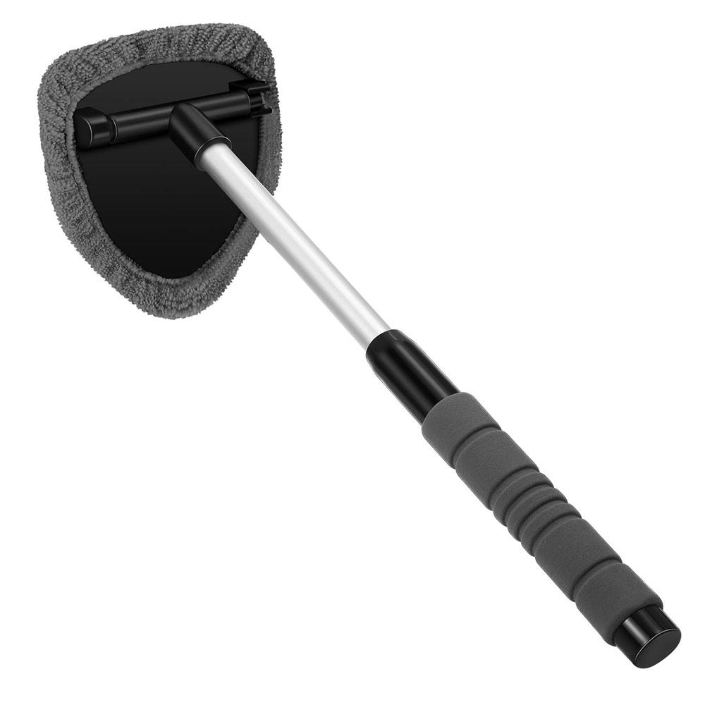 Telescopic Car Window Windshield Cleaning Brush Set Microfiber Window Glass Cleaner Car Window Cleaner Scraping Mist Eliminator серый
