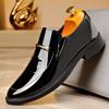 2025 New One-pedal Spring and Autumn Men's Leather Shoes Soft Leather Business Casual Bright Leather Single Shoes Casual Leather Shoes Men