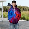 Yousheng 3D Print Hoodie Men Hooded Sweatshirt with Drawstring Casual Loose Thickened Pullover Sweatshirt for Spring Autumn Winter Daily Wear Sports