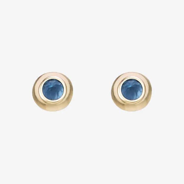 Mountain earring (14k yellow gold blue topaz)