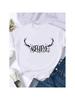 Wounisex Holiday Deer Letter Lovely Shirt Clothing Print T Top Merry Christmas New Year Graphic Tee Fashion Female T-Shirts