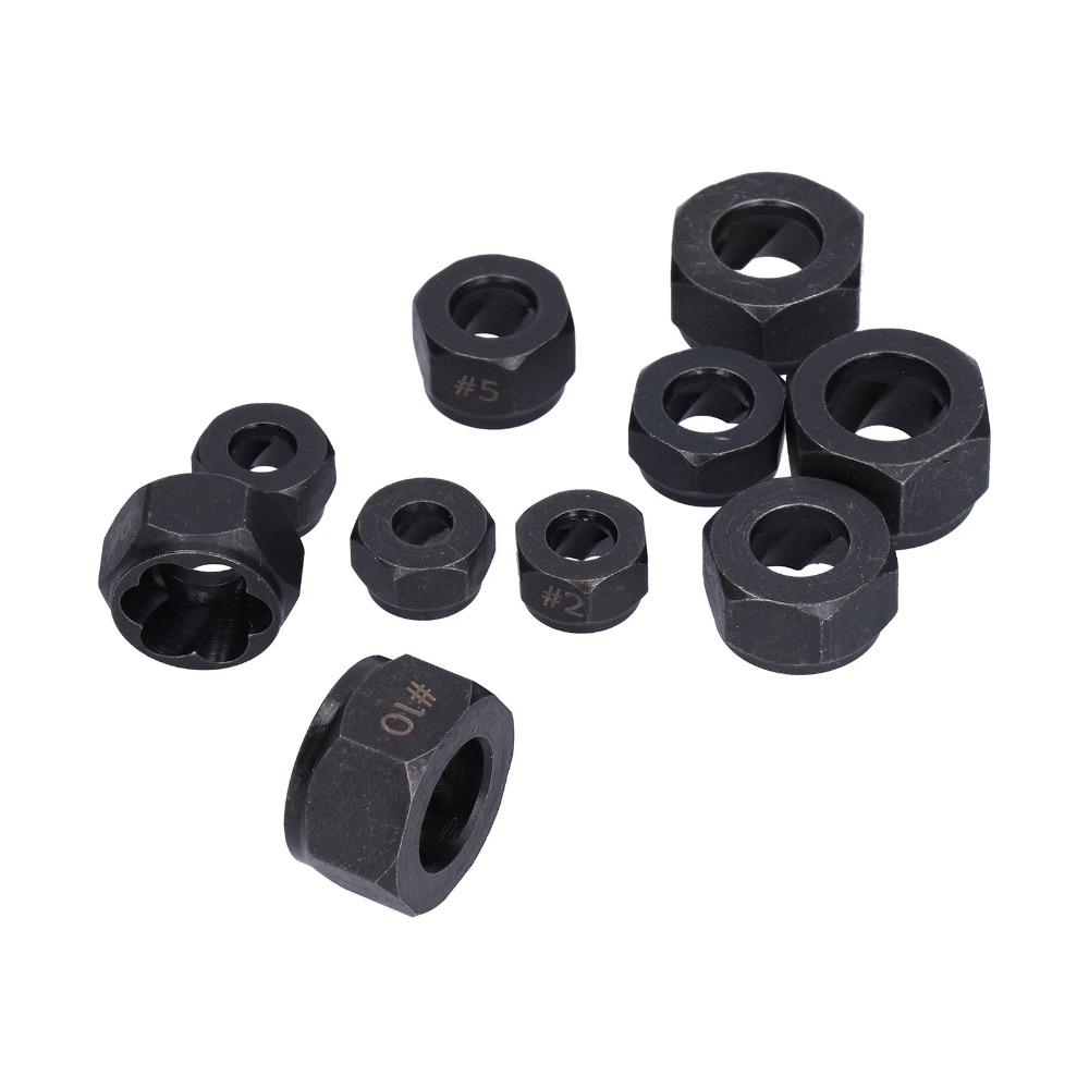 10 PCS Impact Bolt Remover Set 9-19mm Screw Extractor Set Nut Remover Set  Industrial Disassembling