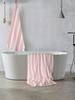 Couple Size Striped Beach Towel, Soft Absorbent Polyester Fabric, Modern Knit Design, Ideal for Travel, Vacation, Pool & Camping