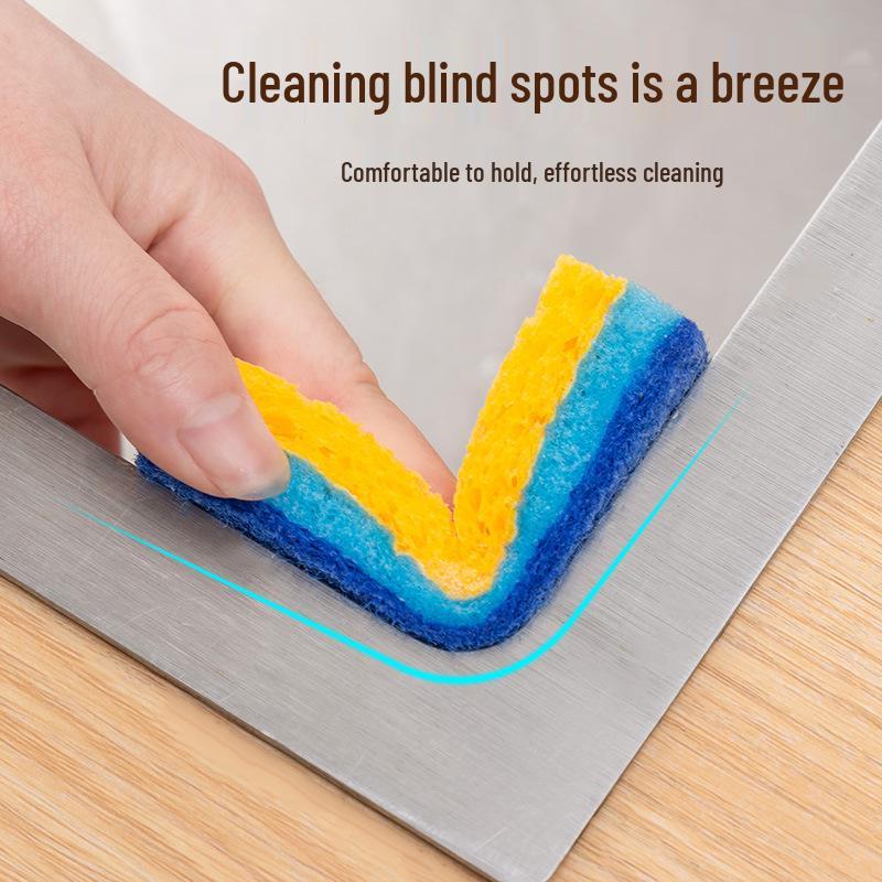 Non-Stick Oil Removal Kitchen Sponge & Scrubber - Absorbent, Easy Clean Dish Brush & Scouring Pad
