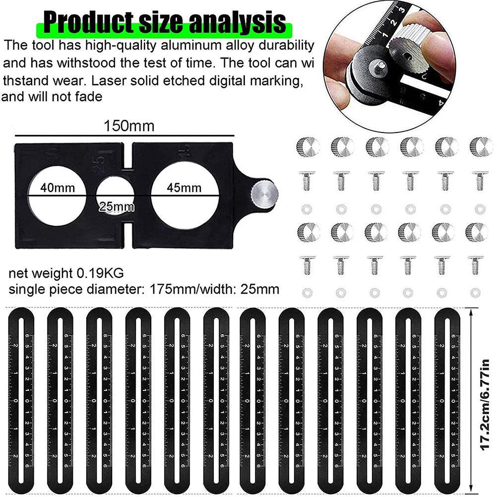Multi Angle Measuring Ruler Aluminum Alloy 12 Fold Tile Opening Locator Angle Measurement Tool