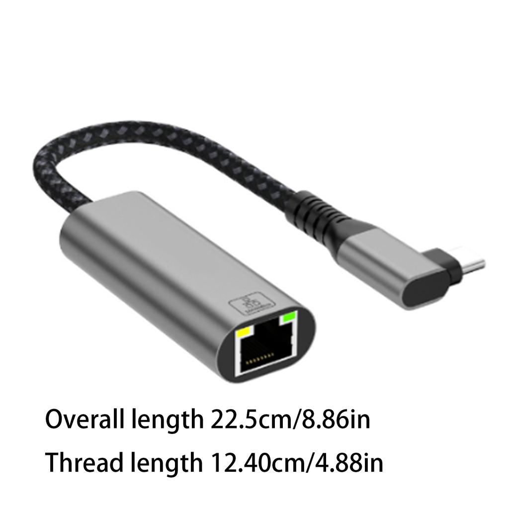 USB C to Gigabit Ethernet Networking Adapter Dongle USB Networking Adapter 90 Degree Angle USB C Fast Ethernet Adapter