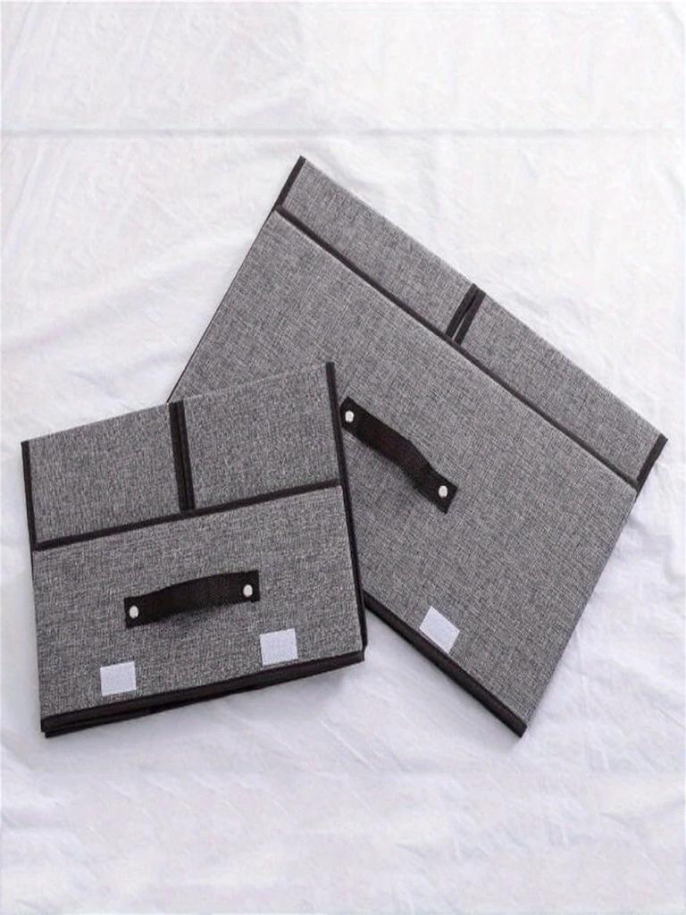 Foldable Cotton Linen Double Cover Storage Box Dormitory Organizer Underwear Drawer with Lid for Home Organization