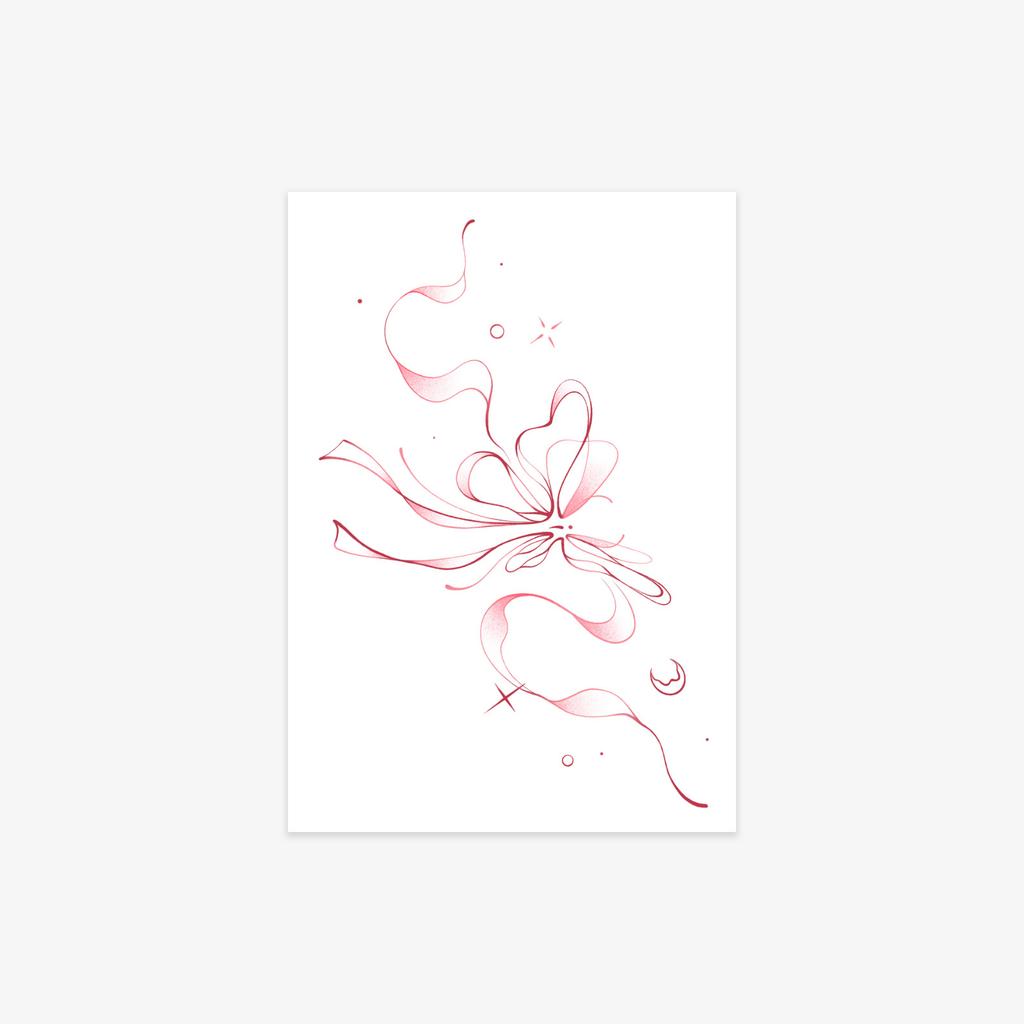 Tattoo Sticker Pink Waterproof Long-Lasting Female Arm Bow Disposable Temporary Tattoo Sticker