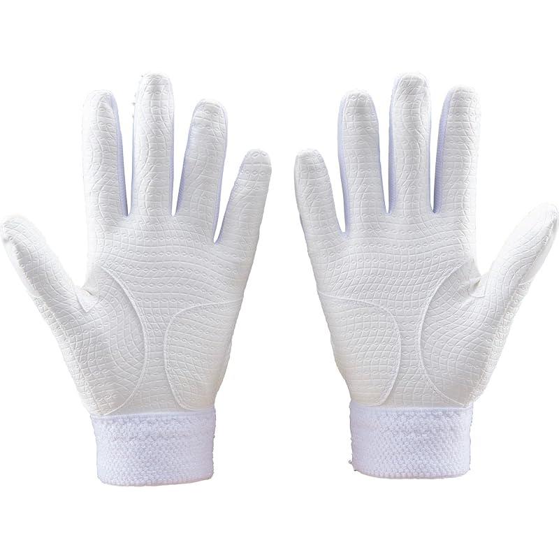 ZETT Impact Batting Gloves, Pair, High School Level, White (1100), Size L, BG19202HS