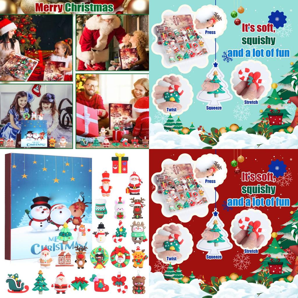 Santa Claus Christmas Advent Calendar Pvc 3d Iconic Figures For Holiday Party Decor And Gifts