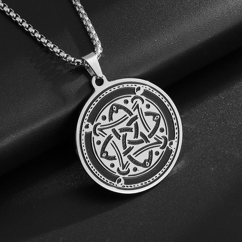 New Viking Amulet Witch Irish Knot Necklace Stainless Steel Jewelry