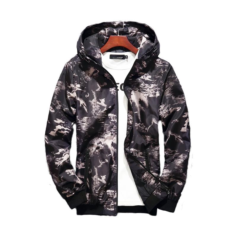 Jaqueta Moletom Camuflada Casual Masculina Primavera Outono Homem Roupas Impermeáveis Casaco Corta-vento Masculino Roupa Exterior 5XL