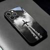 Minimalist Air Travel Print Tempered Glass Phone Case For iPhone 17 16 15 14 13 12 11 Pro Max 17 Air 7 8 Plus XS X XR Cover
