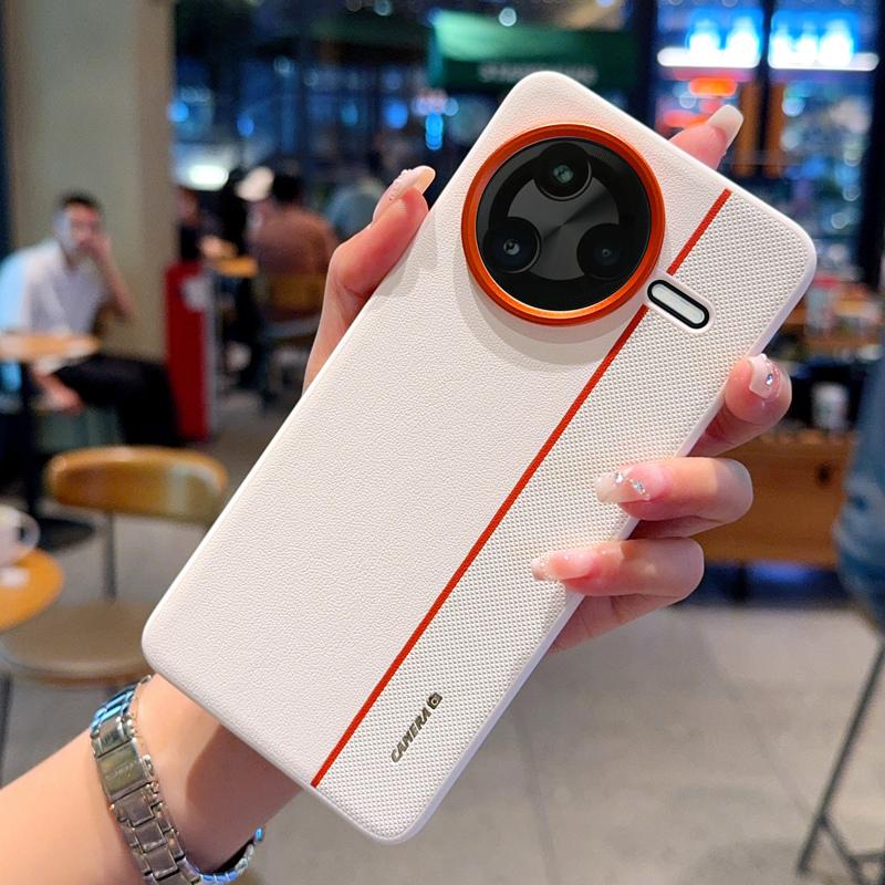 For Redmi K80 K80 Pro Plated PC Large Hole Triple Color Metal Lens Ring Anti Fingerprint Anti-Drop Phone Case
