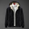 Men's Lamb Wool Hooded Hoody Cashmere Sweatshirts Plus Velvet Thick Elderly Large Size Winter Clothing