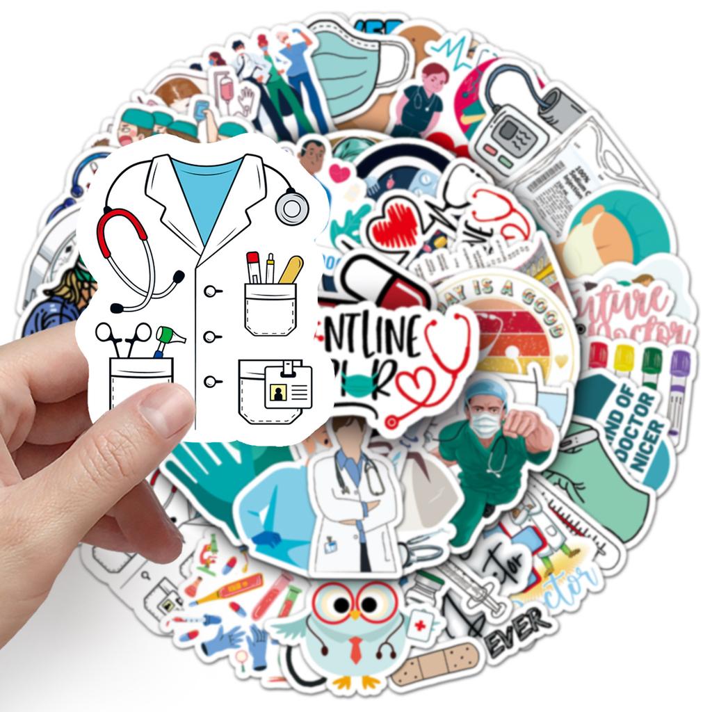 50 Doctor Occupation Graffiti Stickers Personalized Creative Decorative Water Cup Mobile Phone Case Computer Suitcase Stickers