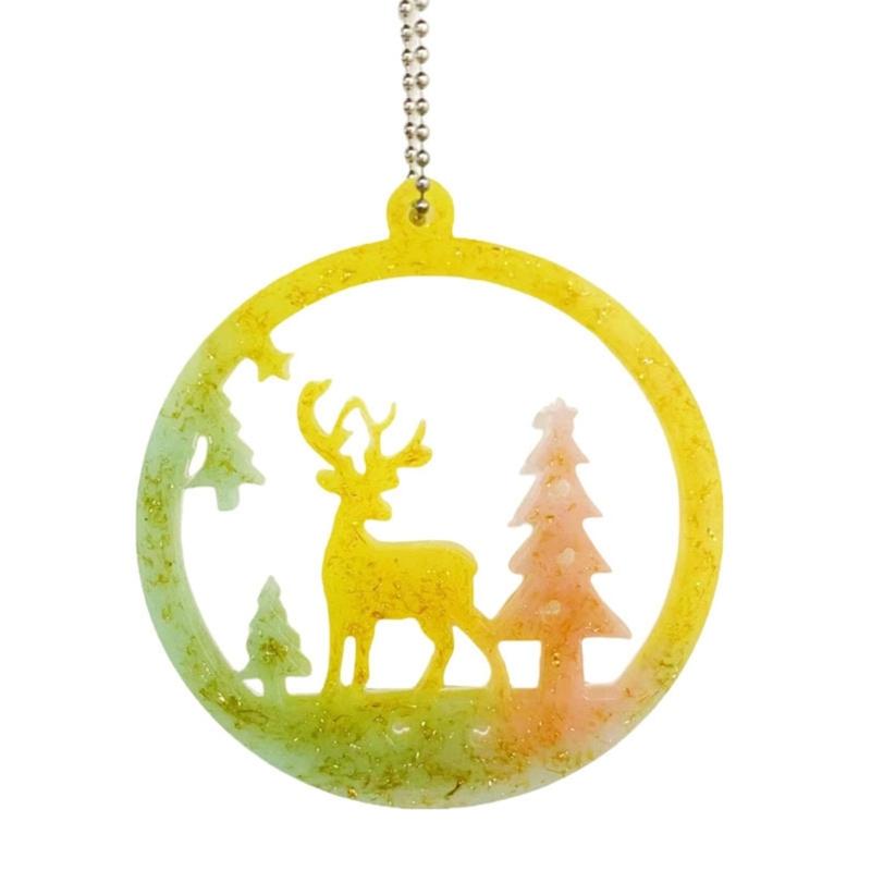 4pcs Silicone Mold for Keyring Pendant Christmas Theme Keychain Ornaments Moulds Stylish Key Chain Accessory Molds