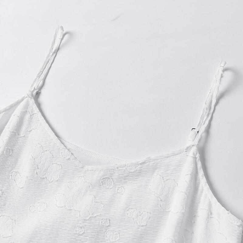 Women's French Style Ruffle Lace V-Neck Spaghetti Strap Dress