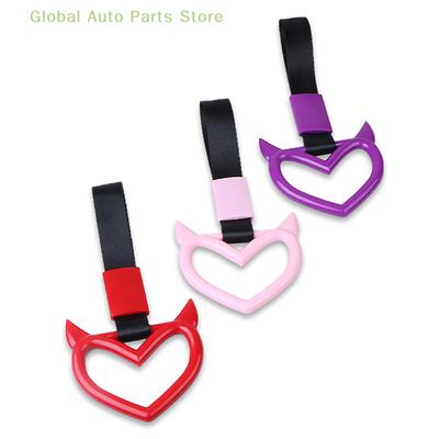 Colorful Car Tow Strap Tsurikawa Ring Heart JDM Train Bus Handle Hand Strap Styling Drift Charm Strap Auto Accessories
