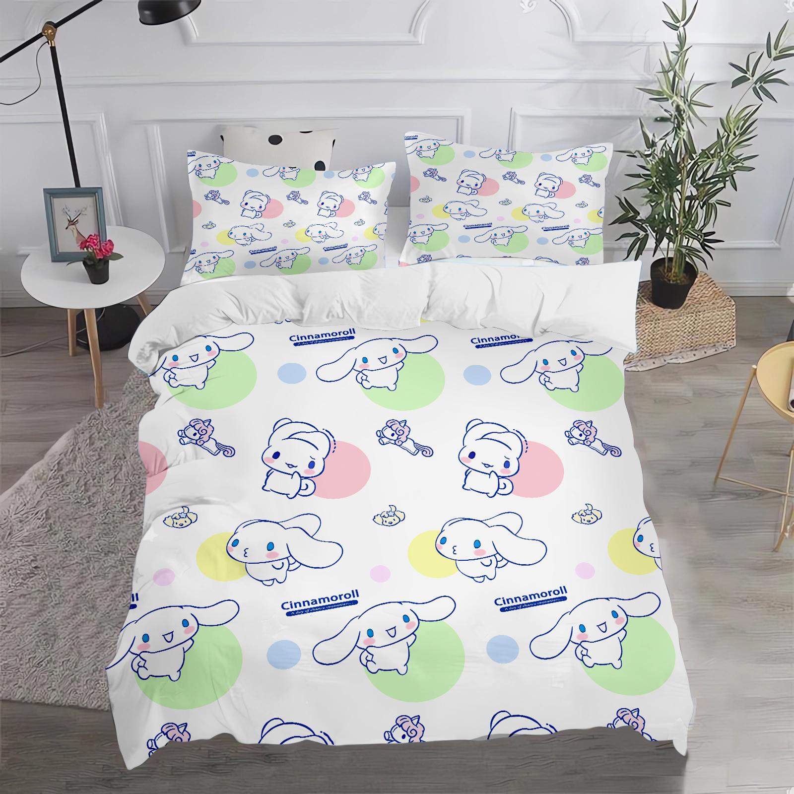

Пододеяльник Cinnamoroll Sanrio, Аниме Принт, Мультяшный Пуховик, Приятный к коже, Дышащий, Милый, Теплый, Постельное белье, Тепло, Новый Дизайн 135x200cm