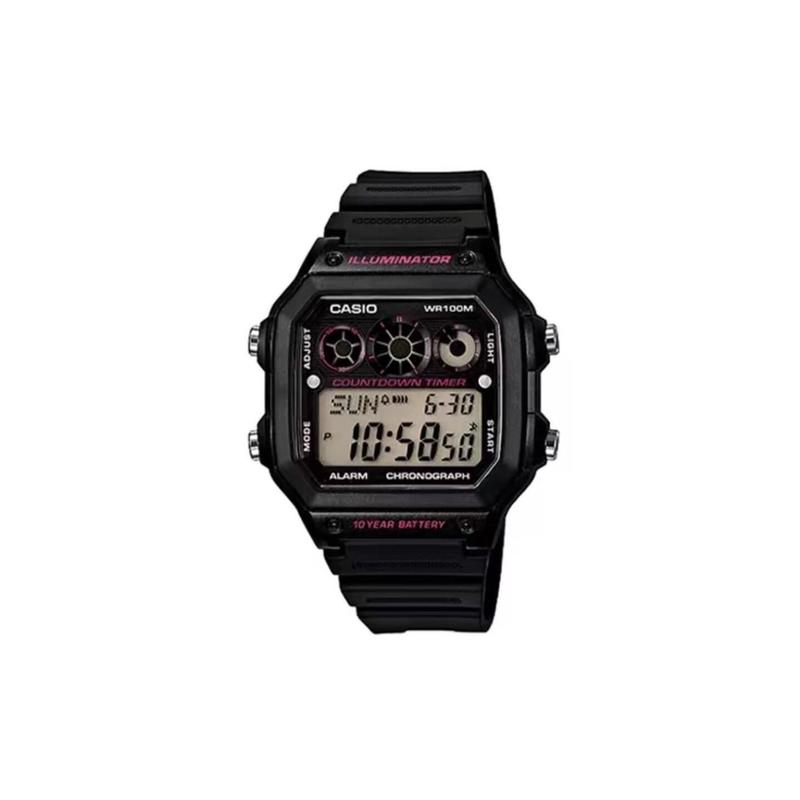 CASIO Customized watch modified series life waterproof AE-1300WH-1A2 modified-Neo Pulse Quartz nylon strap unisex black AE-1300WH-1A2 чёрный