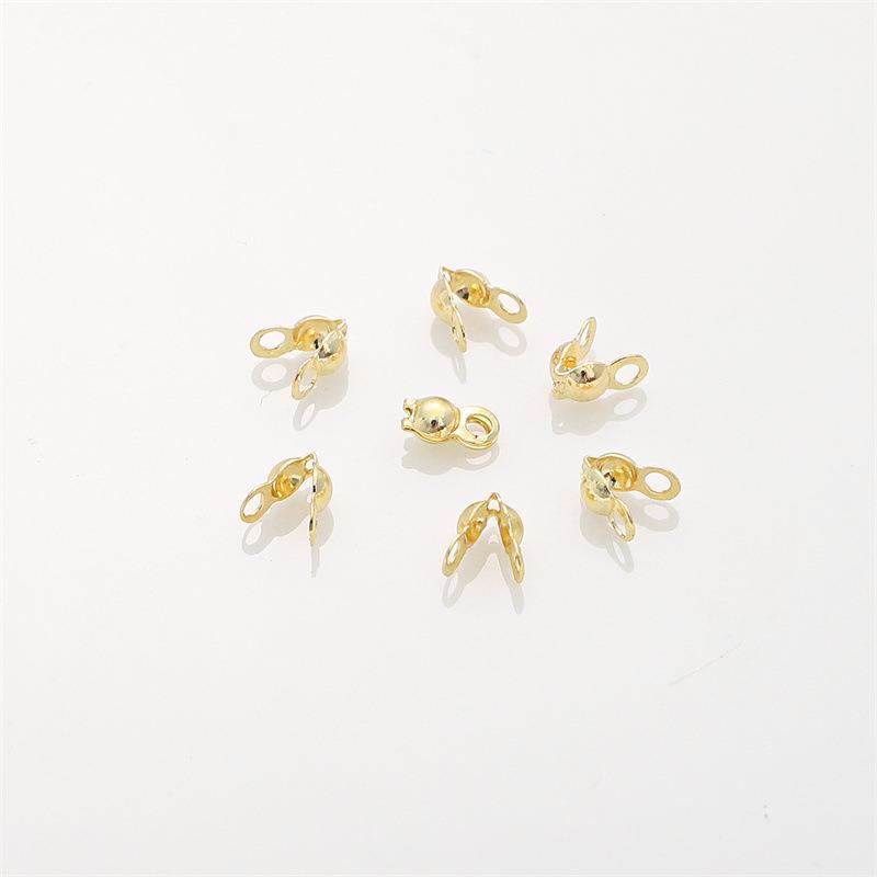 14K Gold Filled Double-Sided Snap Clasp Beaded Chain Accessory for DIY Jewelry