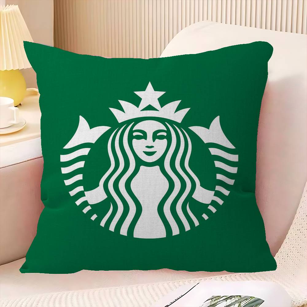 Cool S-Starbucks LOGO Cushion Cover Car Throw Pillow Case For Sofa Car Christmas Gift 40x40cm 45x45cm
