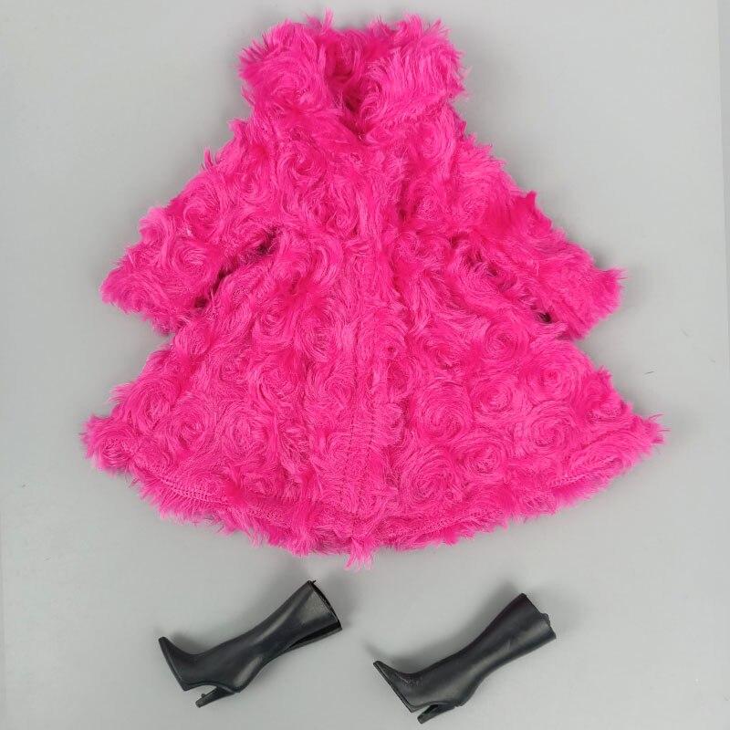 

Розовый зимний длинный рукав теплый кардиган миди пальто для куклы Барби наряды одежда для Барби пальто детские игрушки игровые домики аксессуары синий