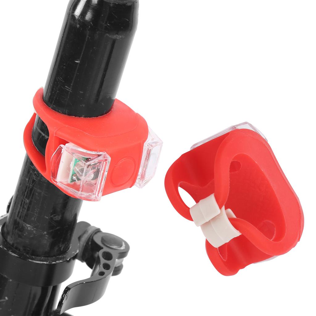 2pcs LED Bicycle Light Front Tail Safety Warning Colorful Lamp 3 Lighting Modes Waterproof Cycling EquipmentRed