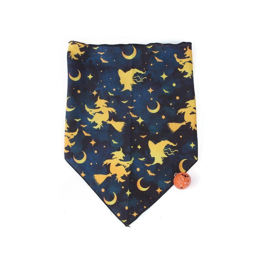 With Bell Halloween Dog Triangle Towel Breathable Pumpkin Dog Bandana  Christmas