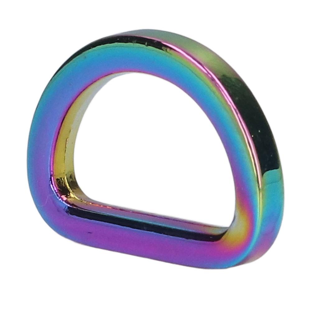 10 Stück Gepäckzubehör Regenbogen D-Ringe Zinklegierung Glänzendes Finish D-Ring Schnallen Langlebige Nicht geschweißte Metallringe Bastelprojekte