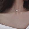 Sterling Tone Butterfly Necklaces Shiny Zircon Stone Clavicle Chain Pendant Necklace Women Jewelry Event Gathering Souvenir GiftTrendy
