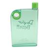 420ml Schlanke Flache Wasserflasche mit Hülle Tragbarer Reisebecher Plastik Wiederverwendbare Flasche Rundes Loch Grün