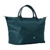 Longchamp Le Pliage Green Foldable Snap Closure Recycled Nylon Canvas Dumpling Tote Bag Medium Women Tote Bags Peacock-Blue 1623919P89
