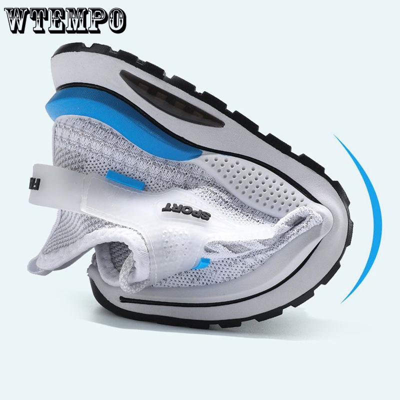 WTEMPO Men's Summer Air Cushion Sneakers Mesh Outdoor Breathable Sport Shoes Thick Bottom Non-Slip Basketball Shoes Casual Running Shoes