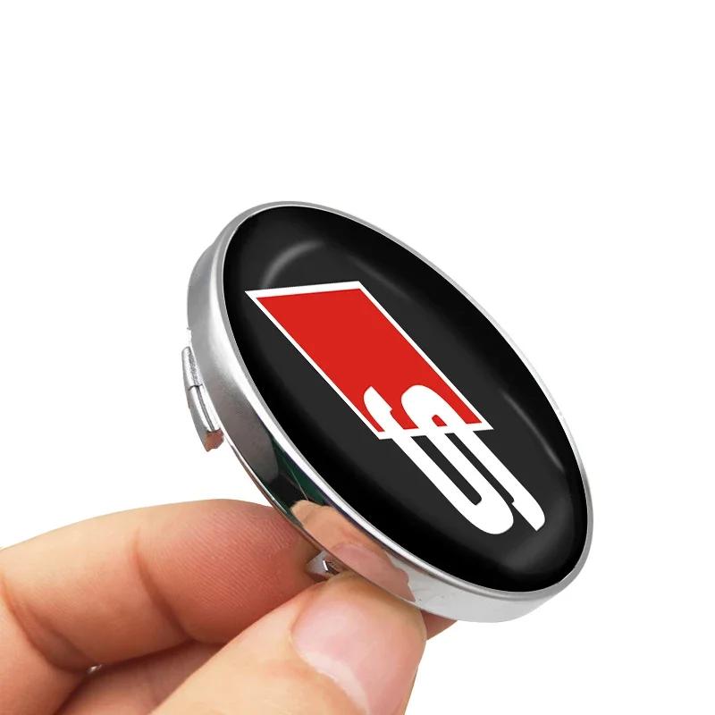For Audi  A34pcs Car Wheel Center Hub Cap Badge Emblem Decal Wheel Sticker For Audi A3 A6 Q3 B5 B6 B7 B8 B9 Q7 8P 8V 8L A5 A4 C6 C5 C7 4F A1