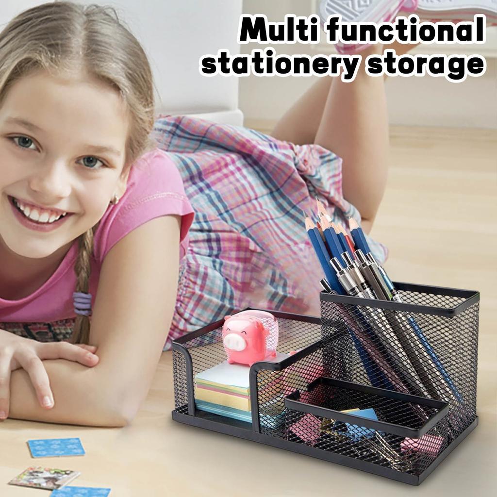 Multifunctional Pen Holder Creative Metal Mesh Pen Barrel Desktop Hollow Storage Barrel