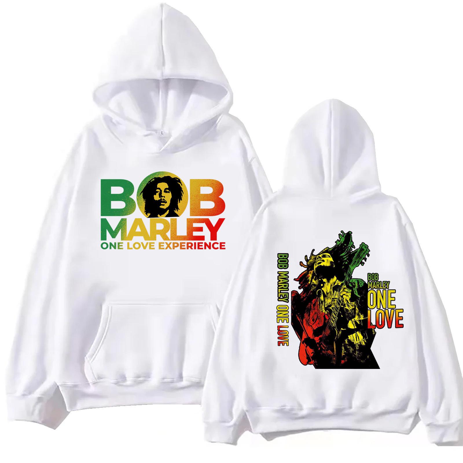 

Толстовка з капюшоном Bob Marley 2024 Harajuku Хіп-хоп пуловер Топи Популярна музика Світшот Шанувальникам подарунок Толстовка для пари M