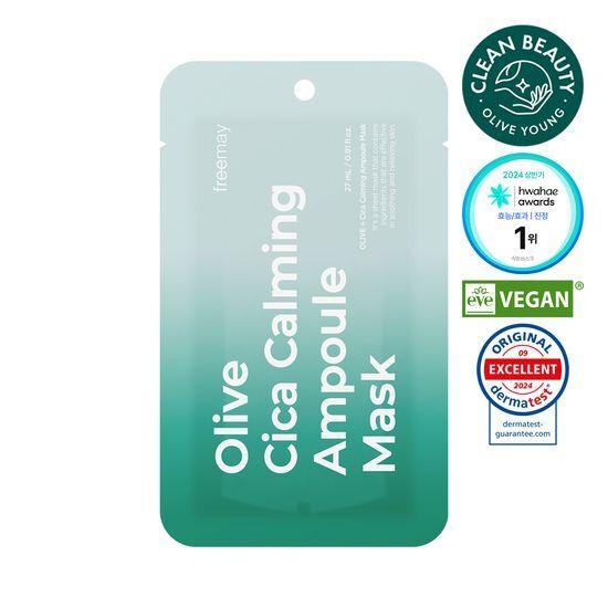 Freemay Olive Cica Calming Ampoule Mask 1 sheet
