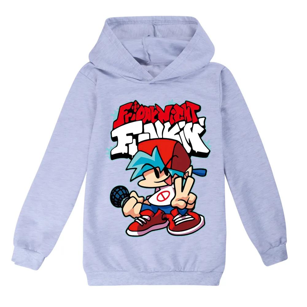 

Friday Night Funkin Kids Весна Осень Толстовка с капюшоном Футболка для мальчиков с рисунком из мультфильмов Толстовка с капюшоном Топы для девочек Повседневная одежда Одежда 160