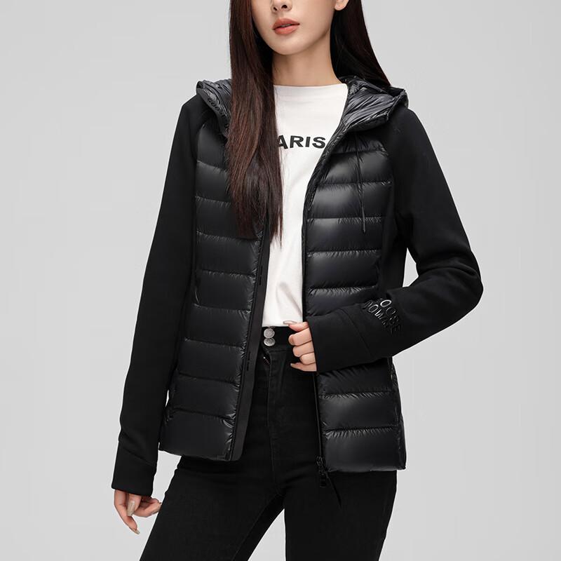 Yalu RS Women's Black Gold Hooded Goose Down Jacket YYQZ939