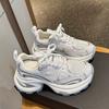 Platform dad shoes women's 2025 summer new fashionable versatile breathable mesh silver heightening casual sneakers