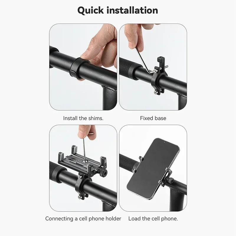 Universal Aluminum Alloy Bicycle Phone Holder for Motorcycle Electric Smartphone CNC Bracket for Four Claws Bike Phone Holder