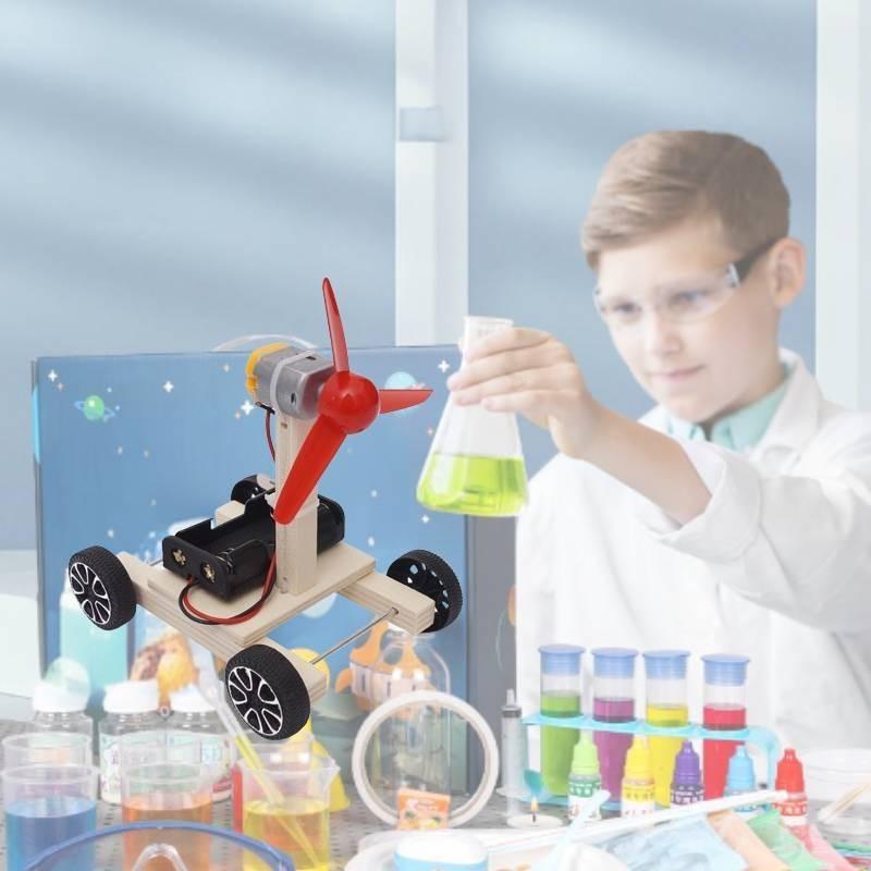 Science Diy Air-powered Car Educational Wood Model For Stem Education