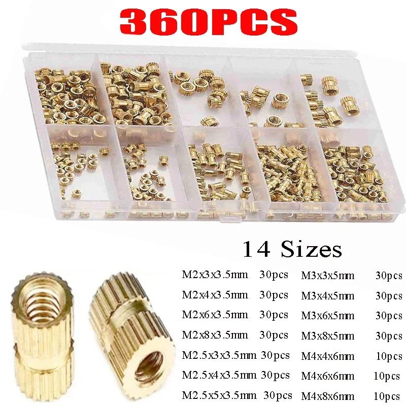 M2-M10 Knurled Brass Inserts Kit - Hot Melt Threaded Nuts for 3D Printing & DIY Embedment