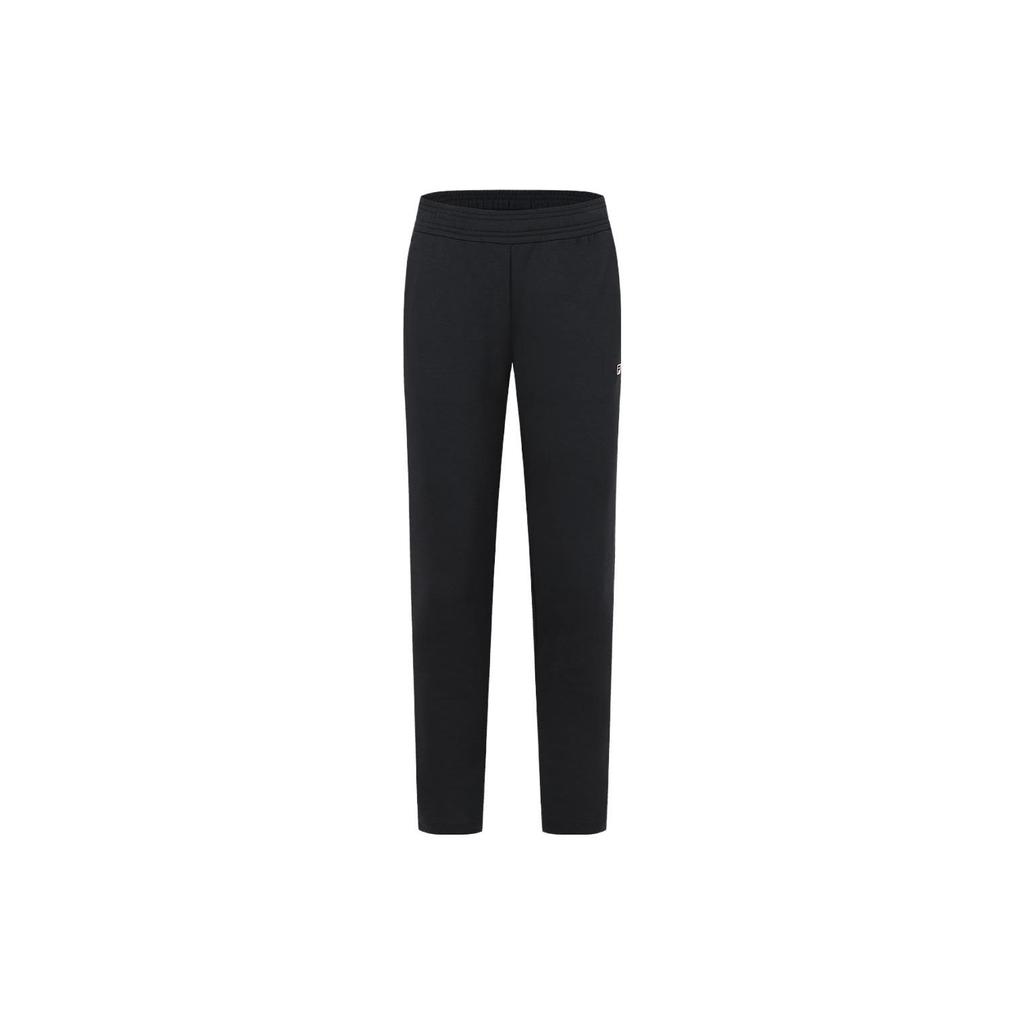 FILA Fitness Series Solid Color Mid-Rise Straight Leg Casual Pants Women bottoms Black A11W331606FBK