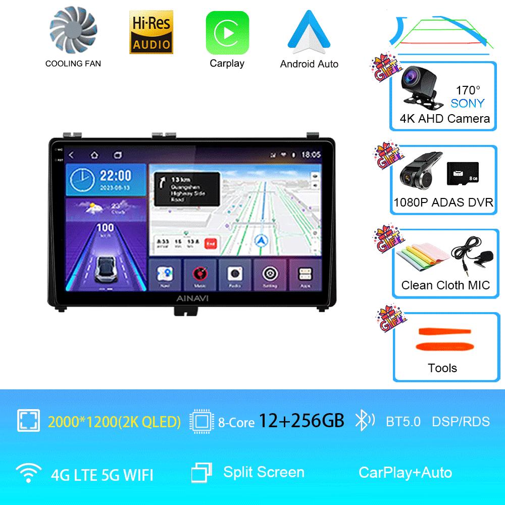 9" Android 14 Car Radio For Toyota Prius V Plus Alpha 2012 2013 2014 2015 Stereo Player GPS Navigation Carplay Auto LHD RHD DVD