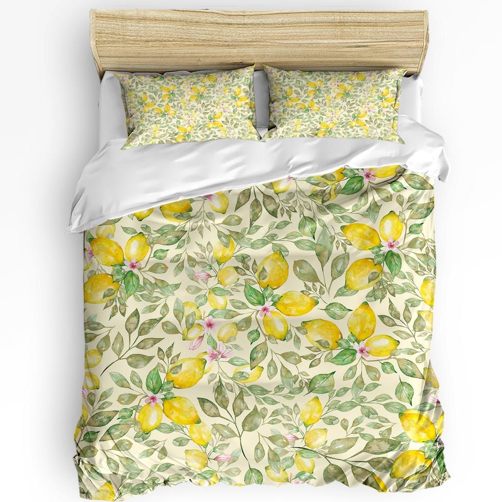 Summer Fruit Red Pomegranate Green Leaf Duvet Cover with Pillow Case Custom 3pcs Bedding Set Quilt Cover Double Bed Home Textile